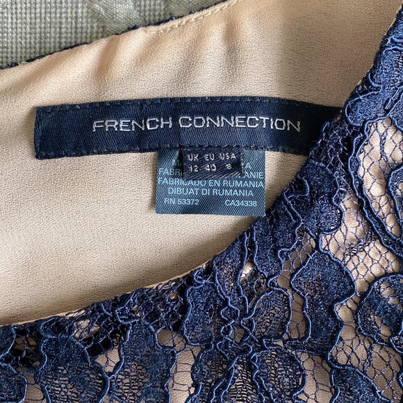French Connection Navy and Tan Lace Dress - Picture 6 of 8